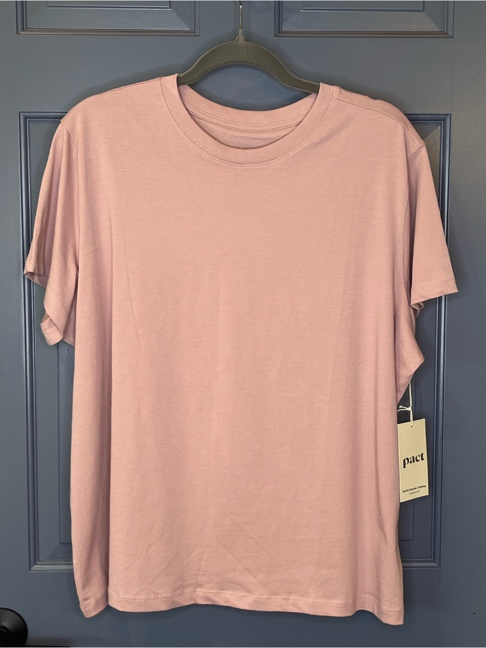 NWT Women's Organic Cotton Blush Pink Essential Crewneck Tee 2X